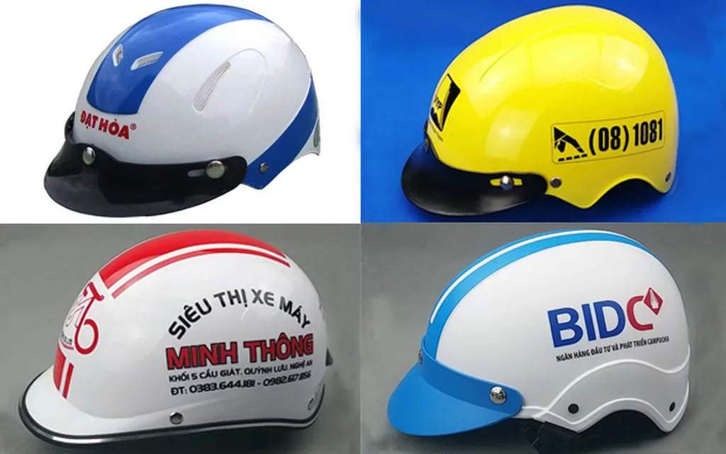 Đơn Vị Sản Xuất, Gia Công Mũ Bảo Hiểm Quảng Cáo Giá Rẻ