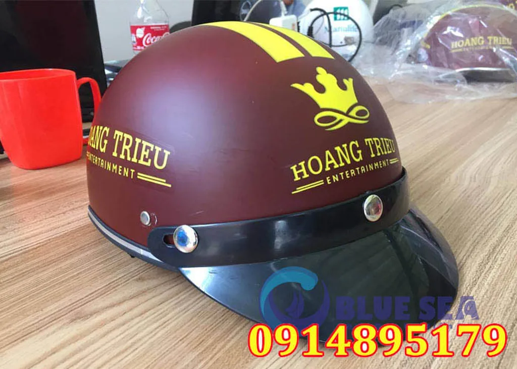Làm Mũ Bảo Hiểm Quảng Cáo In Logo Giá Rẻ Theo Yêu Cầu Tại Hà Nội