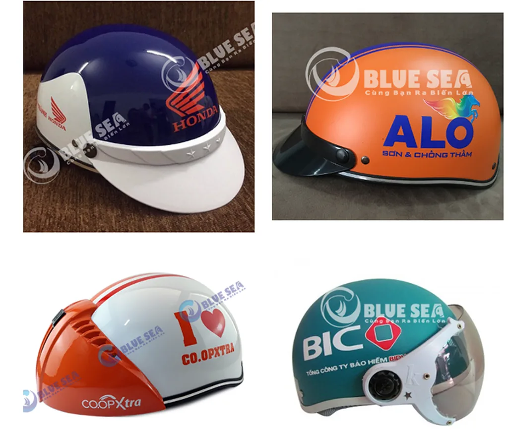 Chủ đầu tư tặng mũ bảo hiểm cho khách hàng tại roadshow dự án của Blue Sea
