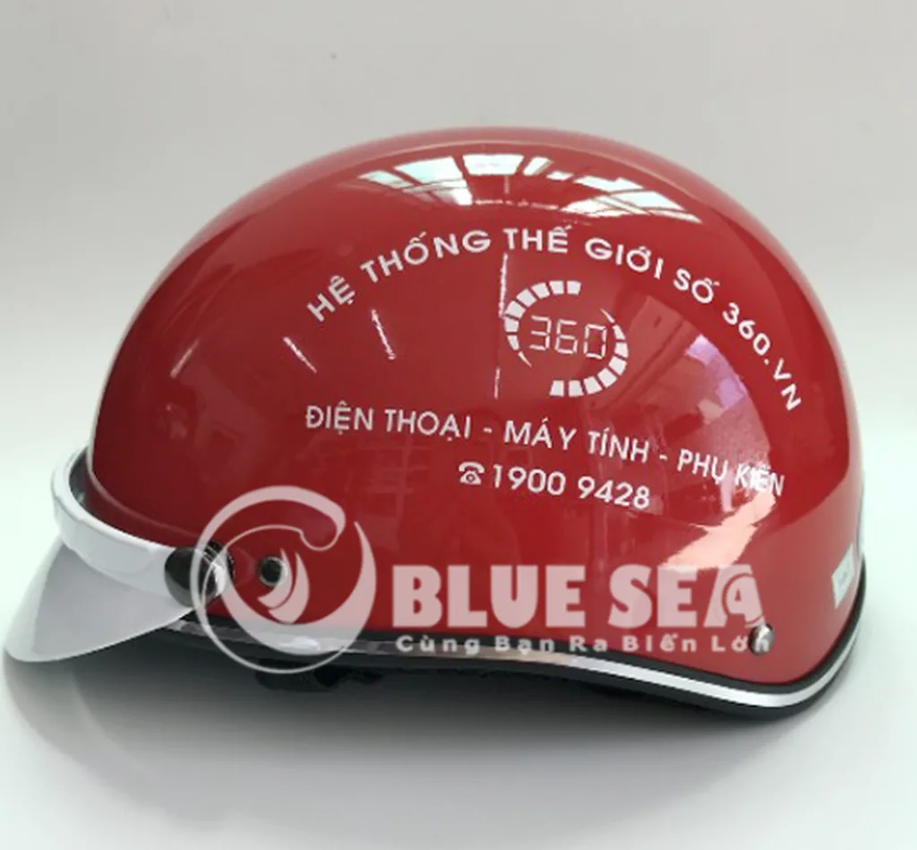 Mũ bảo hiểm cho đại lý gạch men & vật liệu xây dựng – Giải pháp quảng bá thương hiệu hiệu quả cùng Blue Sea