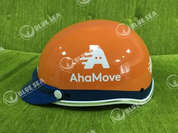 Nón Bảo Hiểm Nửa Đầu In Logo Ahamove